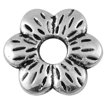 Lot de 25 perles intercalaires fleur metal couleur argent tibetain-17mm